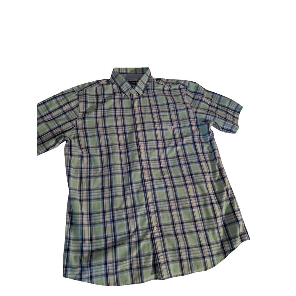 Men's Chaps Button-Down Short Sleeve Shirt(Checkered, Lightweight).